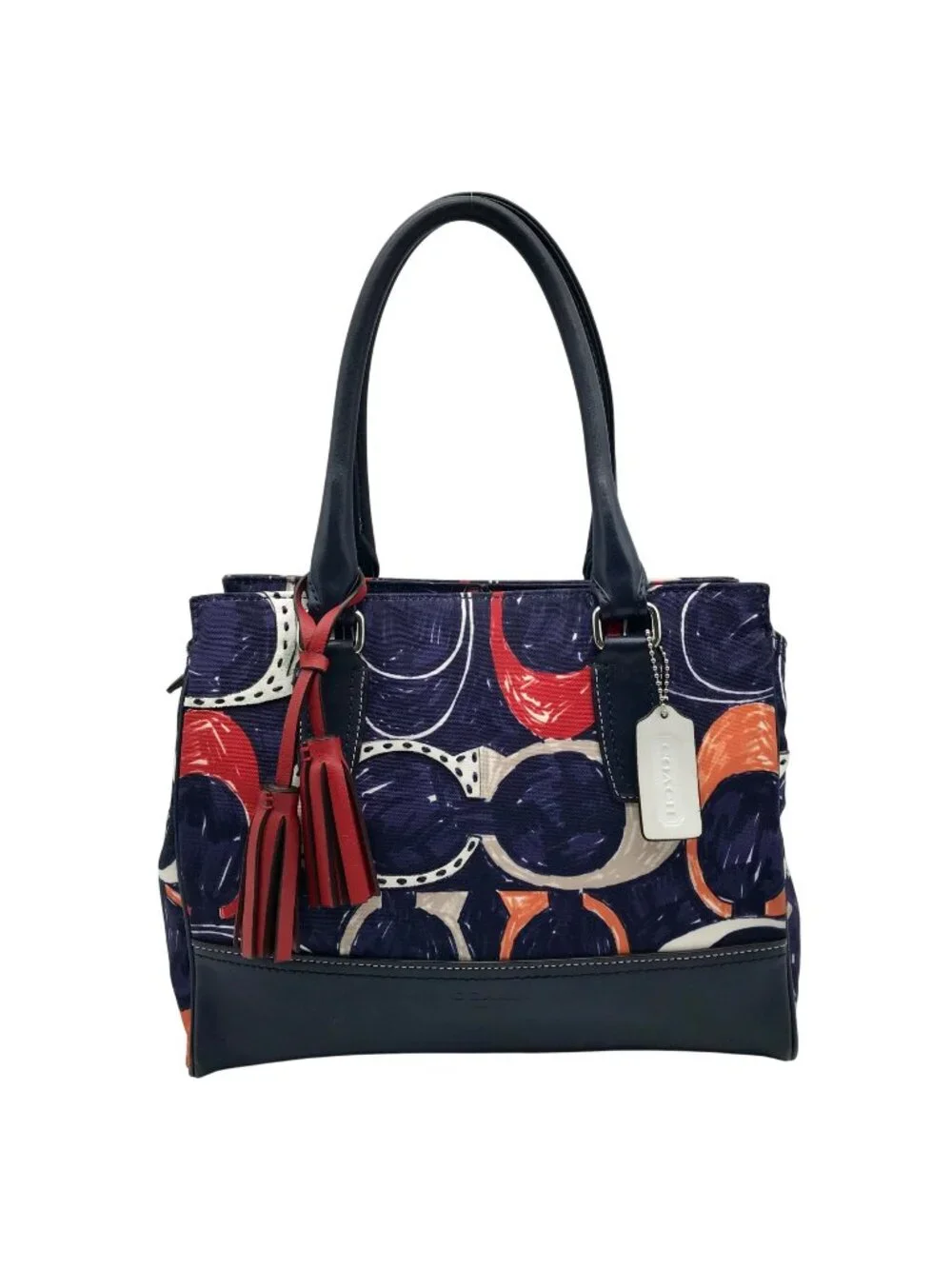 Coach Blue Canvas Legacy Heritage Candace Carryall Satchel Bag 19951